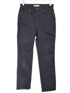 Madewell Curvy Stovepipe Straight-Leg Jeans Black Denim Size 26 Petite